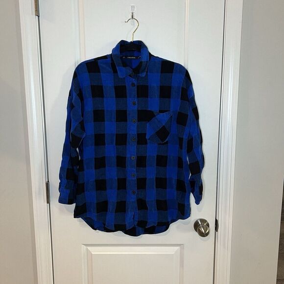 Zara Women’s Button Down Shacket Medium Plaid - Picture 1 of 4